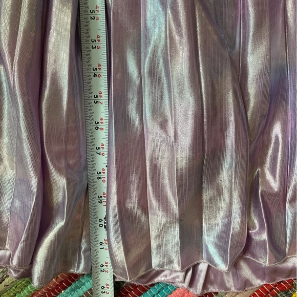 Ieena for Mac Duggal Metallic Purple Pleated Maxi Dress Size 8 - Picture 10 of 11